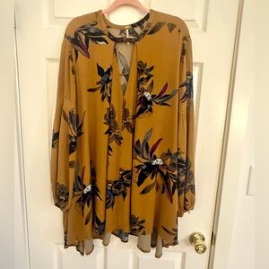 Free People ‘Tree Swing’ Amber Long Sleeve Tunic Size M